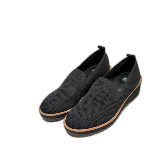 EILEEN FISHER Lindy Black  Novo Stretch Knit Platform Wedges  Womens Size 8.5 - Picture 3 of 10